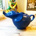 Vintage keramische theepot in de vorm van een olifant. Blauw, Ophalen of Verzenden