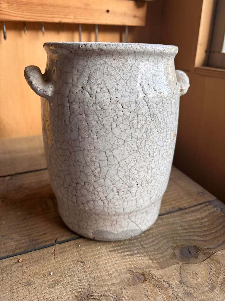 Franse pot wit Zara home hoogte 25 cm, Wit, Aardewerk of Porselein, Ophalen of Verzenden, Zo goed als nieuw