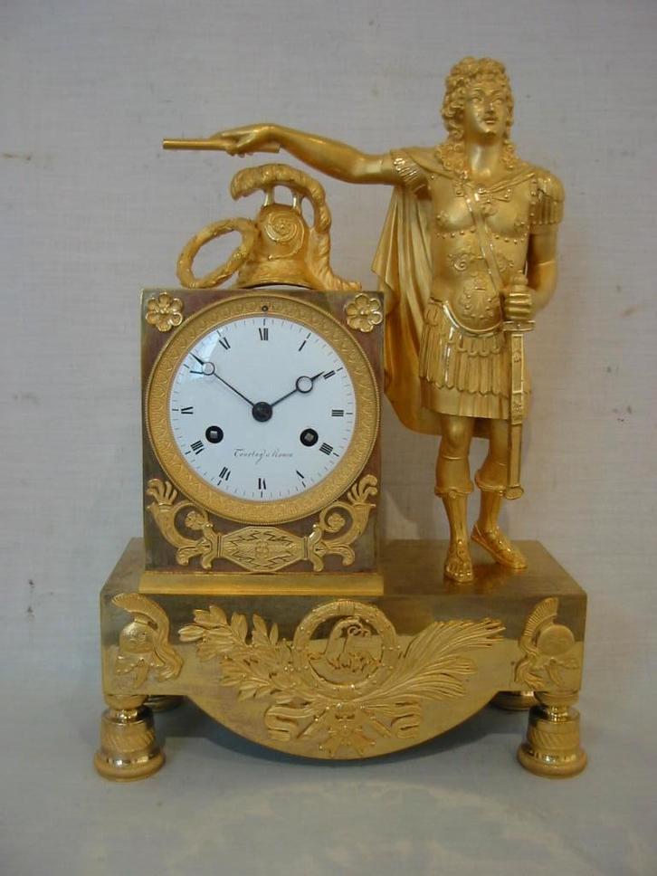 Vuurvergulde Empire Pendule, Antiek en Kunst, Antiek | Klokken, Ophalen of Verzenden