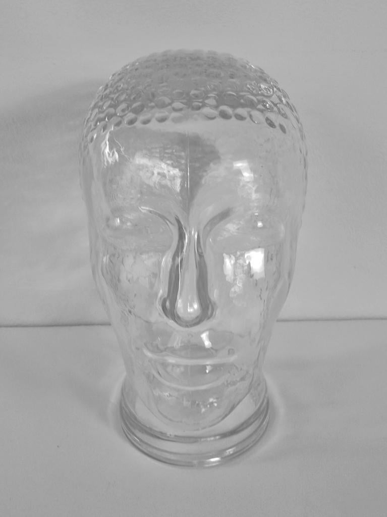 Vintage glazen hoofd - Koptelefoon - Jaren 70, Ophalen of Verzenden, Huis en Inrichting