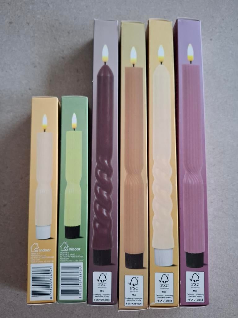 HEMA Led kaarsen/ dinerkaarsen divers, Ophalen of Verzenden, Nieuw, Kunststof, Kaars