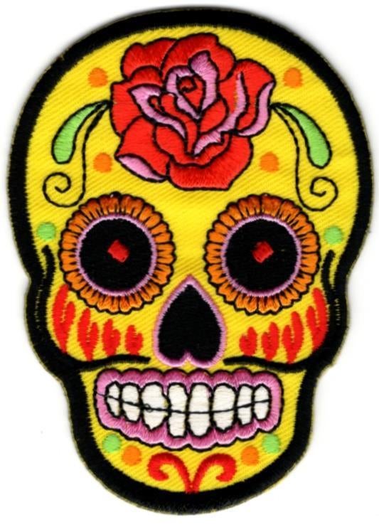 Sugar Skull stoffen opstrijk patch embleem #41, Ophalen of Verzenden, Nieuw, Bedrijf of Vereniging