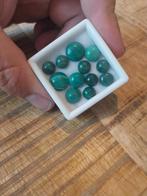 Lot ronde malachiet cabochons klein en middel, Ophalen of Verzenden, Zo goed als nieuw
