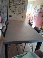 Hoge, betonnen look eettafel met 4 stoelen, Huis en Inrichting, Tafels | Eettafels, Gebruikt, Overige materialen, Modern industrieel