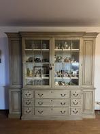 Grote servieskast met vitrine en lades - Landelijke stijl, Huis en Inrichting, Gebruikt, 200 cm of meer, Landelijk/klasiek, 150 tot 200 cm