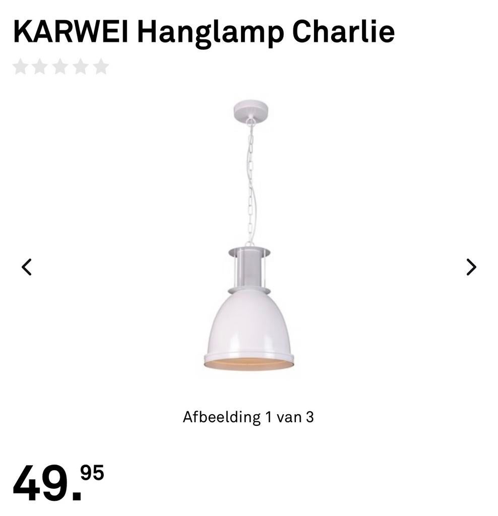 3 x mooie hanglamp industrieel wit glans!, Huis en Inrichting, Ophalen, Zo goed als nieuw, Minder dan 50 cm