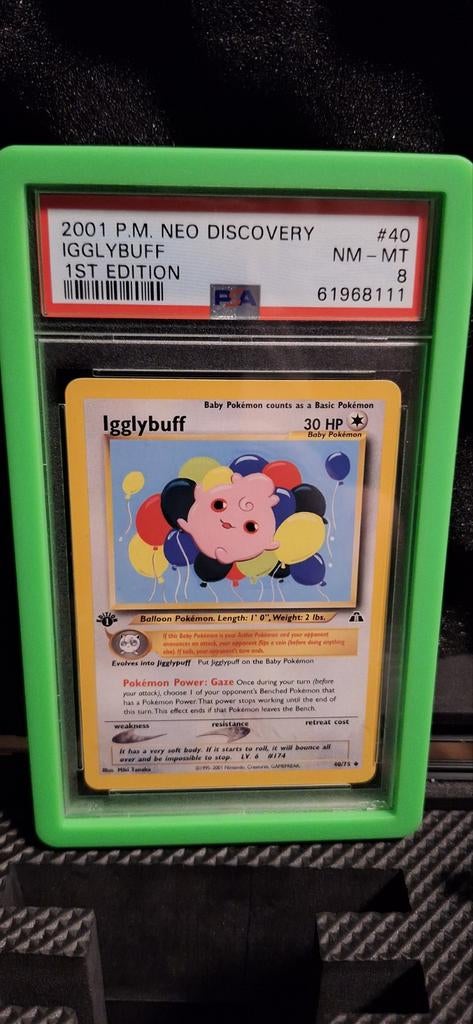 Igglybuff 2001 Neo Discovery 1st Edition PSA 8 NM-MT, Ophalen of Verzenden, Zo goed als nieuw, Losse kaart
