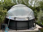 Black zwembad 360 x 122 overkapping/ W'eau warmtepomp, Tuin en Terras, Zwembaden, Rond, 300 cm of meer, Zo goed als nieuw, Ophalen