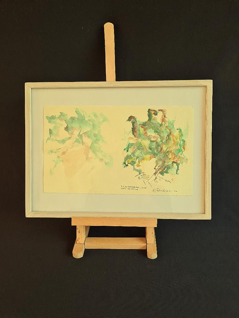 Aquarel Medusa is gemaakt in Duitsland .Het is gesigneerd., Antiek en Kunst, Kunst | Tekeningen en Foto's, Ophalen of Verzenden