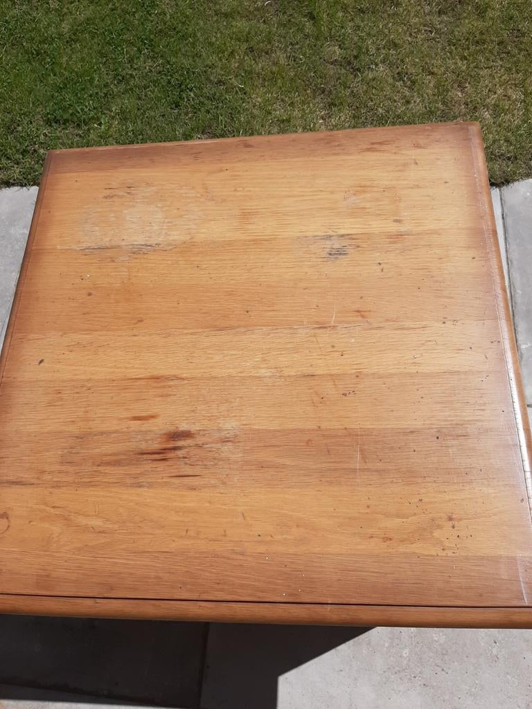 Licht eiken bijzettafel, Minder dan 55 cm, Gebruikt, Rechthoekig, Hout