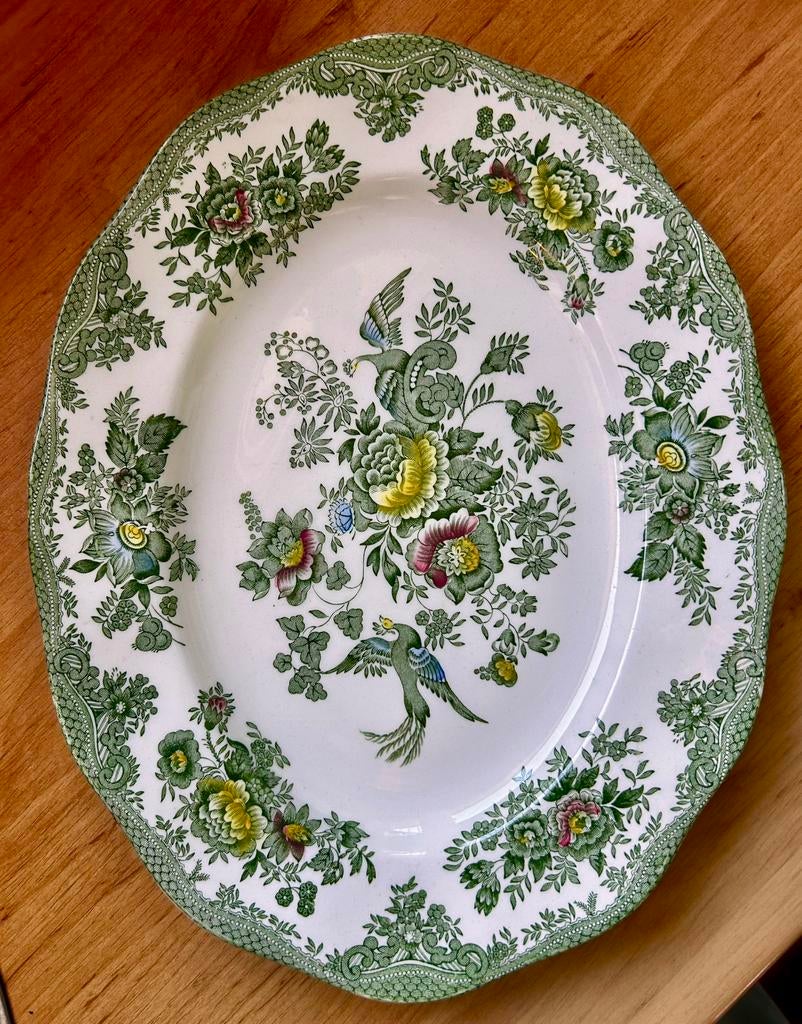 Enoch Wedgwood Tunstall ovale schaal Oriental Pheasants, Verzenden