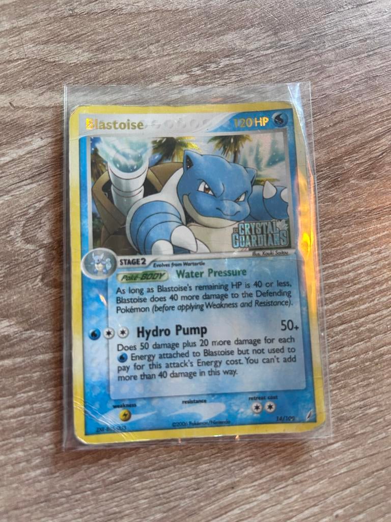 Blastoise Crystal Guardians Pokémon Kaart 14/100, Ophalen, Gebruikt, Losse kaart