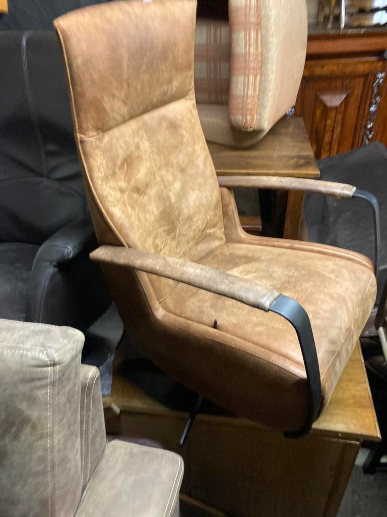 Relaxfauteuil microleder, Huis en Inrichting, Fauteuils, Ophalen of Verzenden, Zo goed als nieuw, 75 tot 100 cm, 50 tot 75 cm