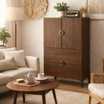 Retro kastje walnoot bruin, Ophalen, 100 tot 150 cm, Minder dan 150 cm, 25 tot 50 cm