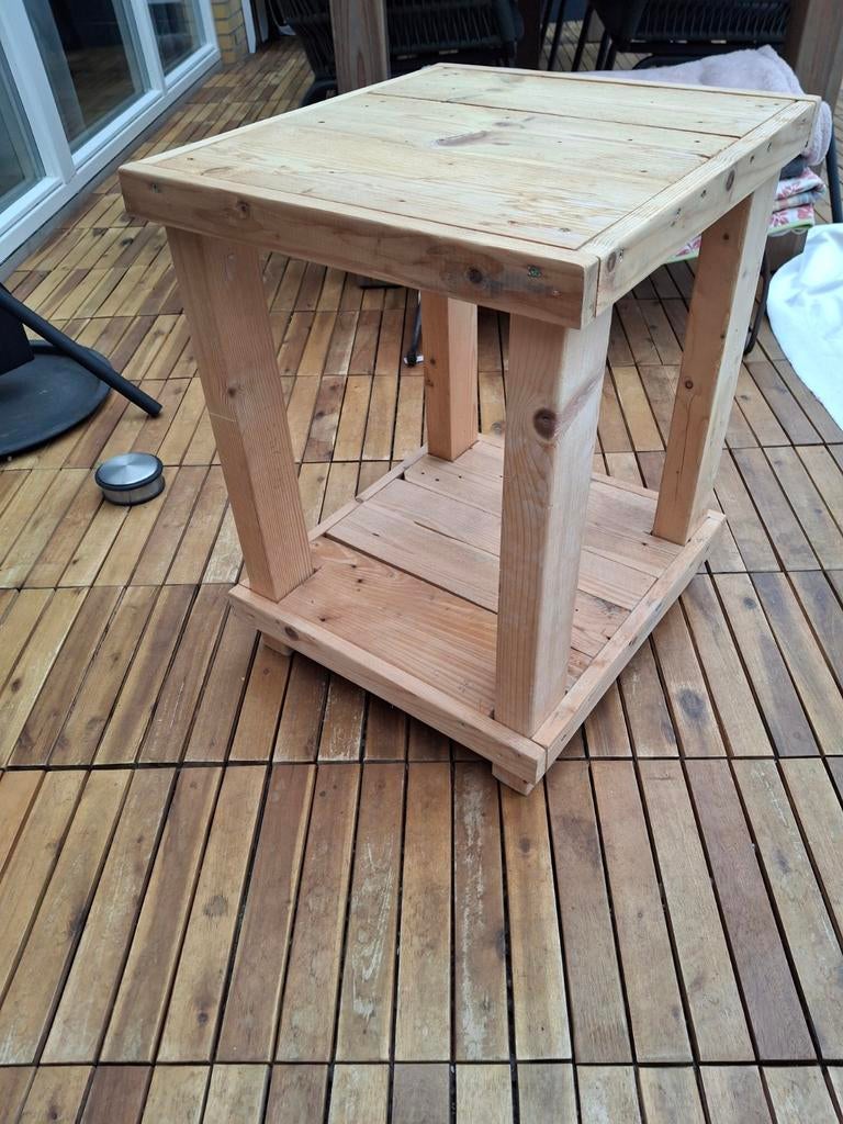 Bijzet tafeltje krukje, Huis en Inrichting, Tafels | Bijzettafels, Ophalen, Vierkant, Minder dan 55 cm, 45 tot 60 cm