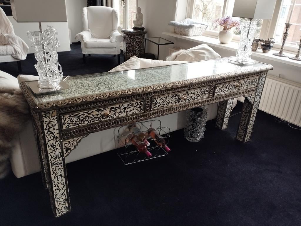 Marokkaanse Side Table; 80x45x295cm, Huis en Inrichting, Woonaccessoires | Spiegels, Ophalen of Verzenden, Rechthoekig, Minder dan 50 cm