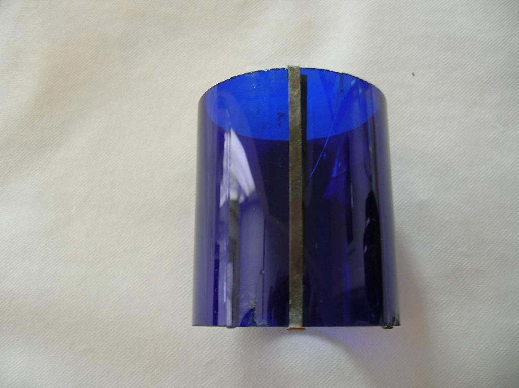 Inzetglas / cilinder, toplicht, scheepslantaarn, blauw, Ophalen of Verzenden