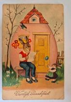 Oude wenskaart 1932 Vroolijk Paaschfeest paashaas, Ophalen of Verzenden, 1920 tot 1940, Gelopen, Feest(dag)
