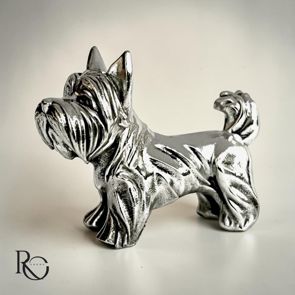 Handgegoten Zilveren Miniatuur Yorkshire Terrier, Ophalen of Verzenden, Nieuw, Dier