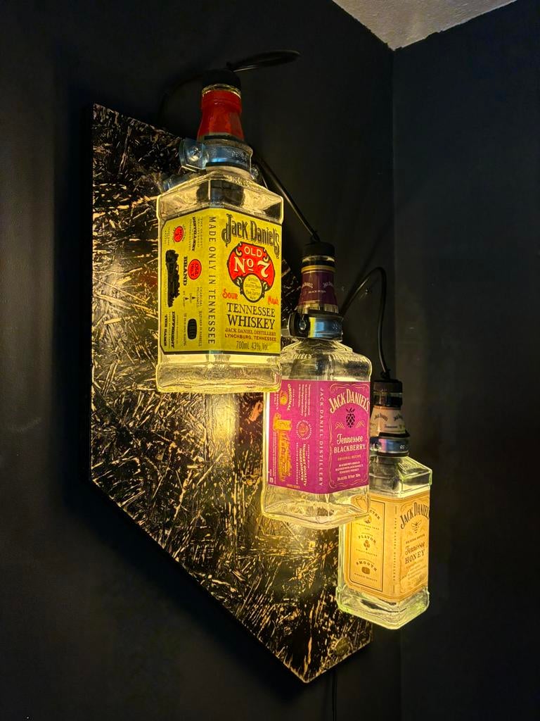 Jack Daniel’s wandlamp, Huis en Inrichting, Lampen | Wandlampen, Ophalen of Verzenden, Nieuw, Glas, Mancave, vaderdag