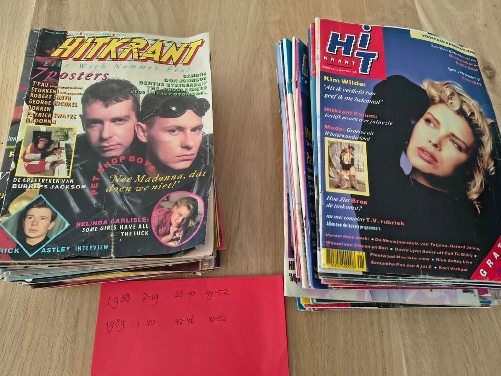 Hitkrant jaargang 1988 en 1989 - Diverse nummers, Ophalen of Verzenden, Gelezen, Muziek, Film of Tv