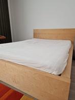 Berkenhouten bed 140cm breed 220cm lang, Ophalen, Beige, Mooi, 140 cm