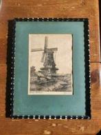 Ets Hollandse molen Anton Fransen, Antiek en Kunst, Kunst | Etsen en Gravures, Ophalen