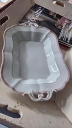 Antieke Franse schaal met roze en gouden randen, Ophalen of Verzenden