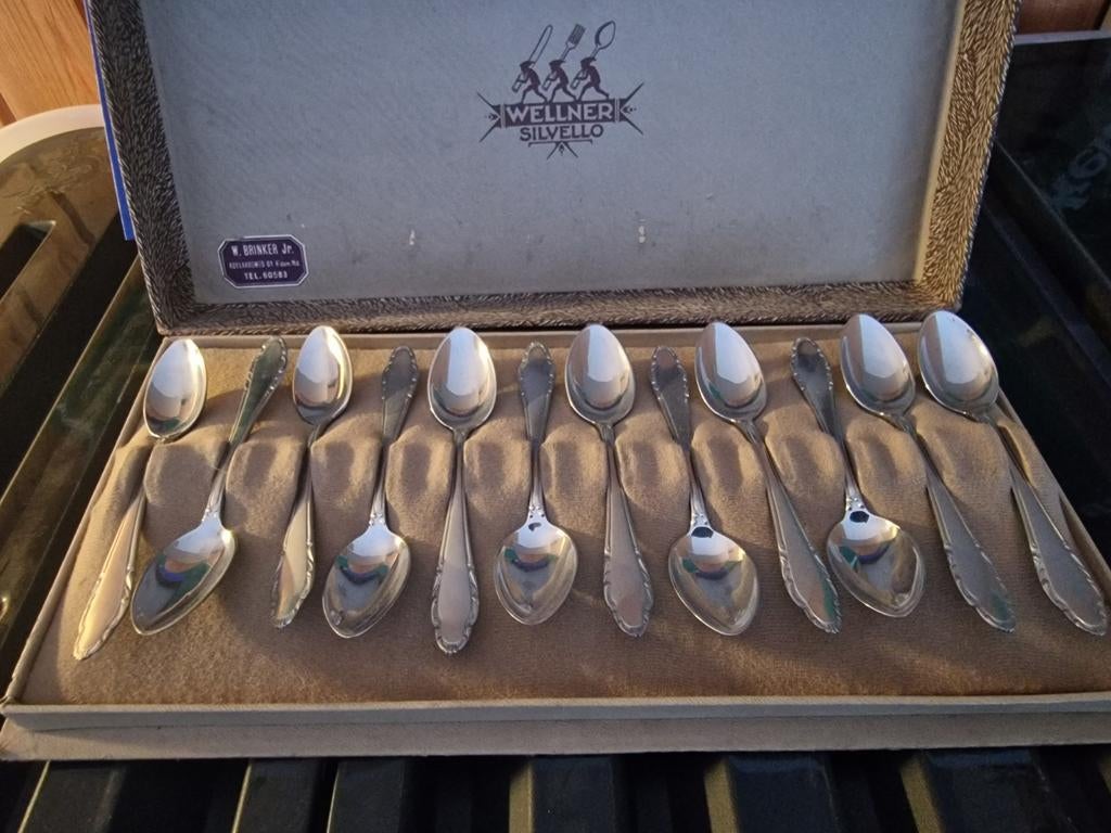 Vintage Wellner Silvello Lepels Set in Originele Doos, Ophalen of Verzenden