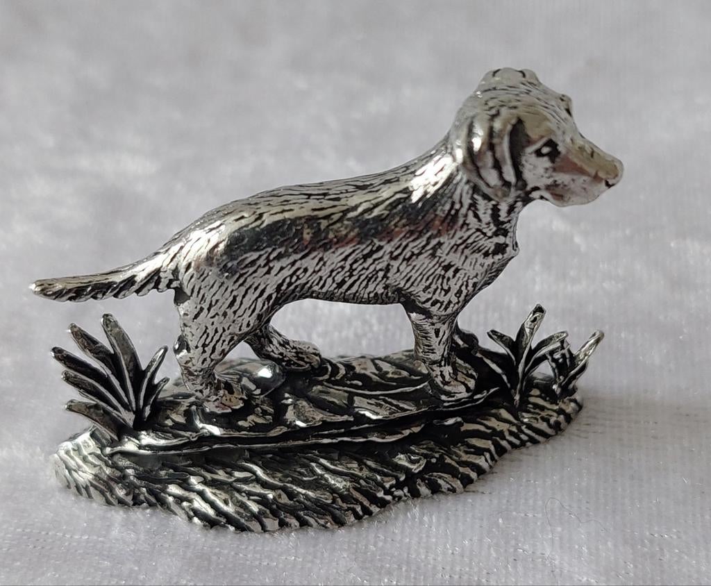 Labrador, tinnen beeldje, Ophalen of Verzenden