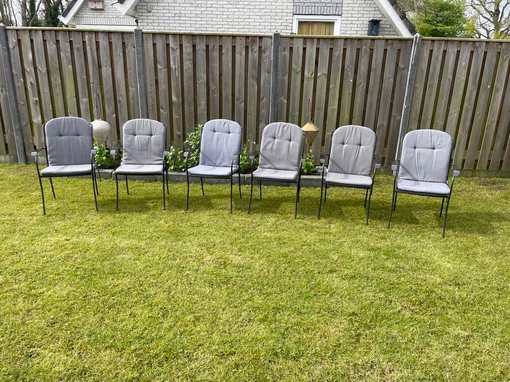 6 stuks tuinstoelen Royal Garden type Classic, met 6 kussens, Ophalen, Zo goed als nieuw