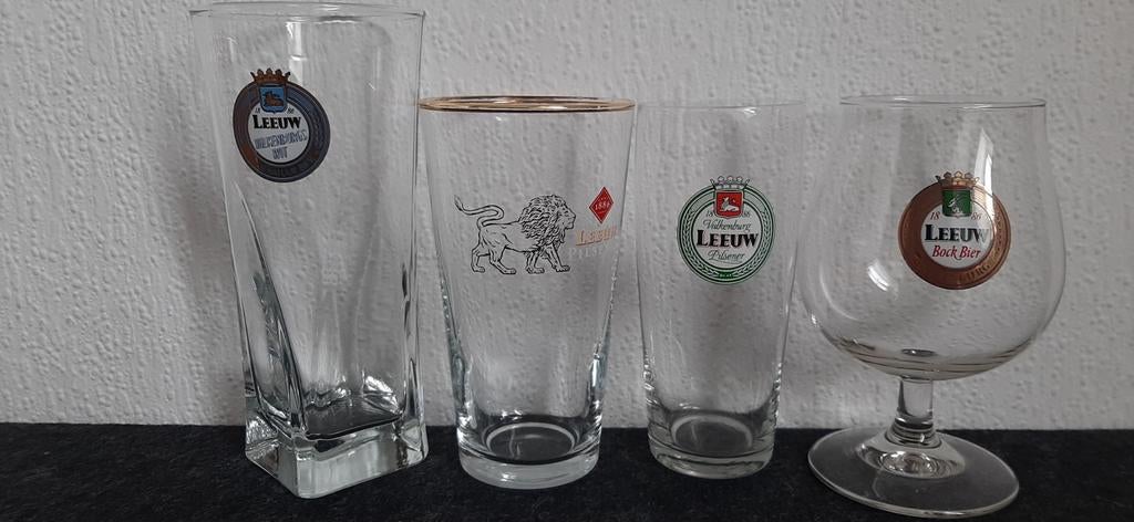 Leeuw bierglazen, Verzamelen, Biermerken, Ophalen of Verzenden, Zo goed als nieuw, Glas of Glazen, Leeuw