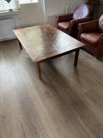 Houten salontafel met uniek patroon., Huis en Inrichting, Tafels | Salontafels, Ophalen, Gebruikt, Minder dan 50 cm, Rechthoekig