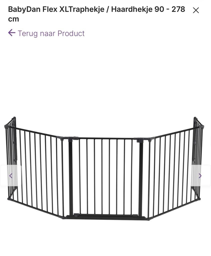 BabyDan Flex XXL Traphekje / Haardhekje Zwart 90-360 cm, Ophalen, Overige typen, Zo goed als nieuw, 115 cm of meer