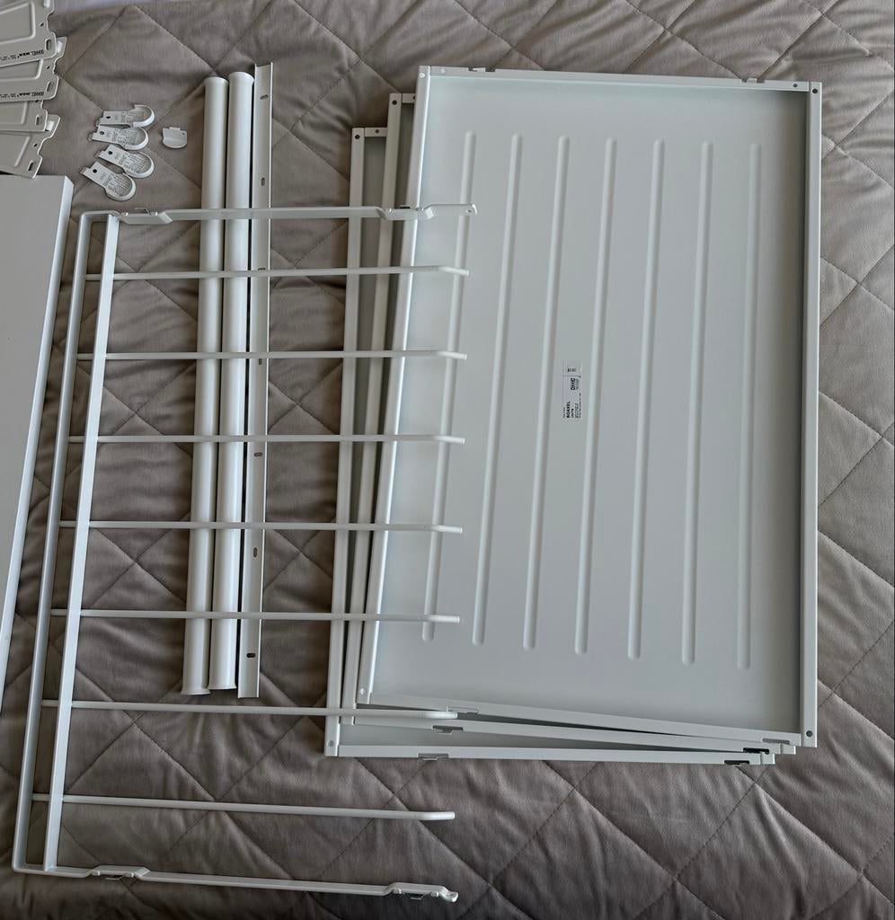 IKEA BOAXEL onderdelen - planken, roedes, schoenenrek, Met plank(en), Gebruikt, Minder dan 100 cm, Metaal