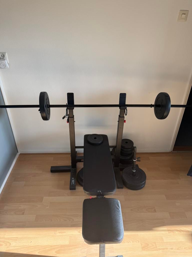Te Koop Halterbank, Sport en Fitness, Ophalen, Zo goed als nieuw, Buik, Fitnessbank