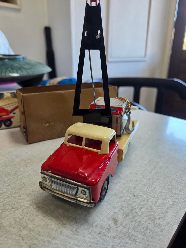 Vintage Speelgoed Kraanwagen - Friction Drive, Ophalen of Verzenden, Gebruikt