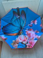 Nieuwe postcodeloterij paraplu met vlinderprint, Ophalen of Verzenden, Zo goed als nieuw, Blauw