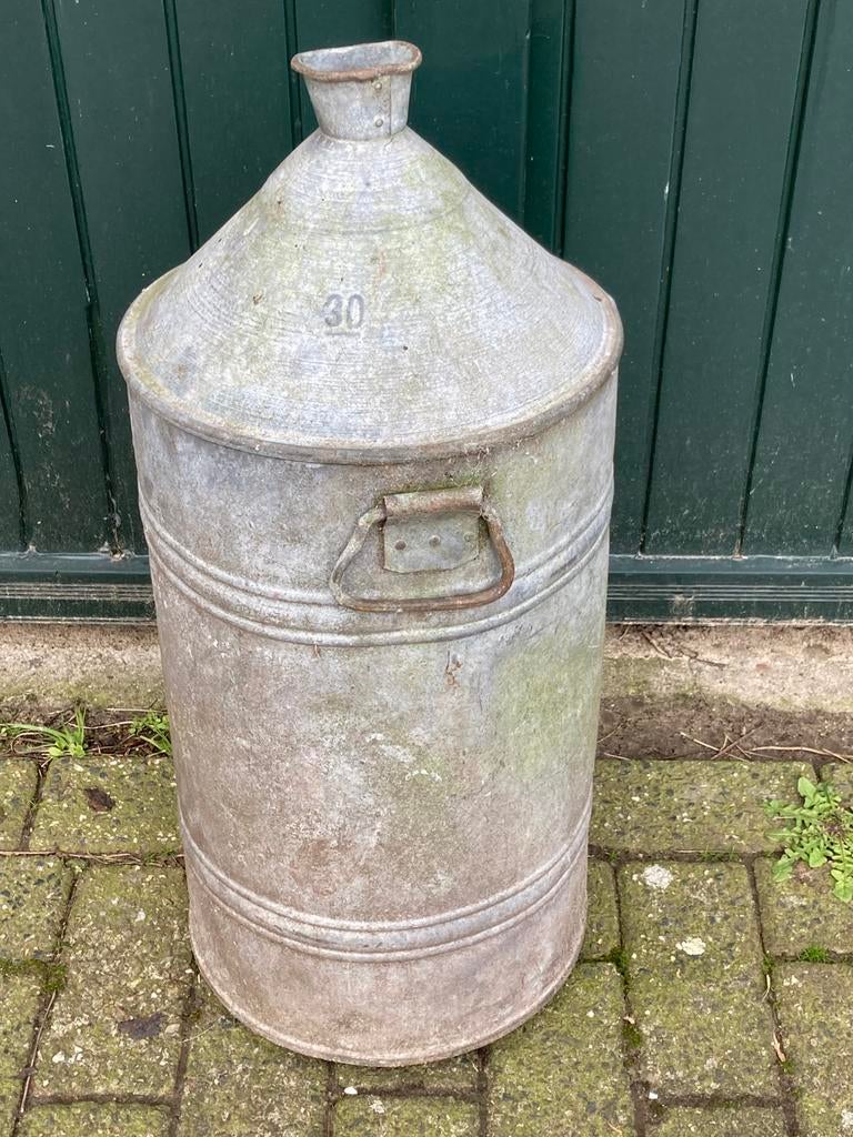 Vintage zinken olievat (010324c), Ophalen