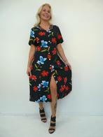 *Abfab Vintage Gebloemde Doorknoop Jurk L*, Blauw, Maat 42/44 (L), Ophalen of Verzenden, Zo goed als nieuw