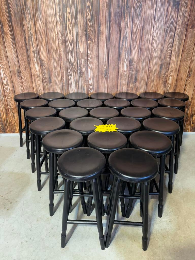 Zwarte Barkrukken – Partij van 27 stuks, Huis en Inrichting, 5 krukken of meer, Ophalen, Zo goed als nieuw, 60 tot 90 cm