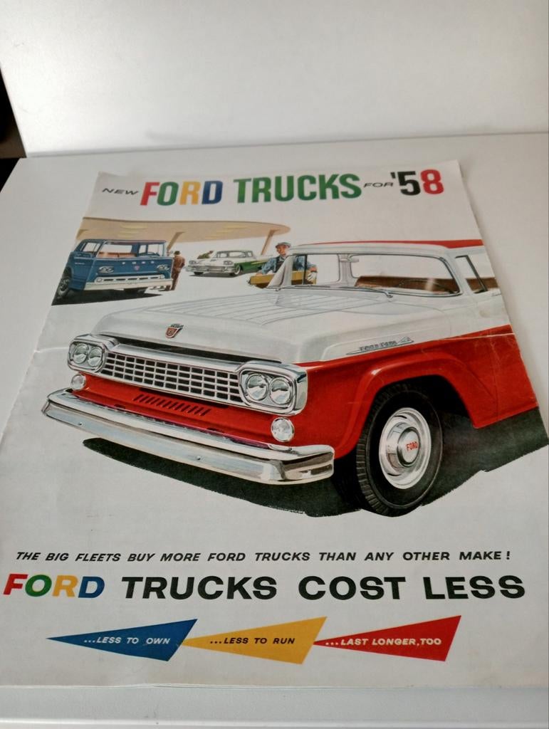 Originele Ford Trucks '58 reclamefolder, Ford, Nieuw, Ophalen of Verzenden, Ford Motor Company