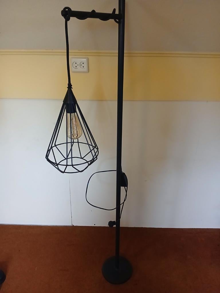 Smeedijzeren Cameraman Vloerlamp Eugene - 150cm, Dimbaar, Ophalen of Verzenden