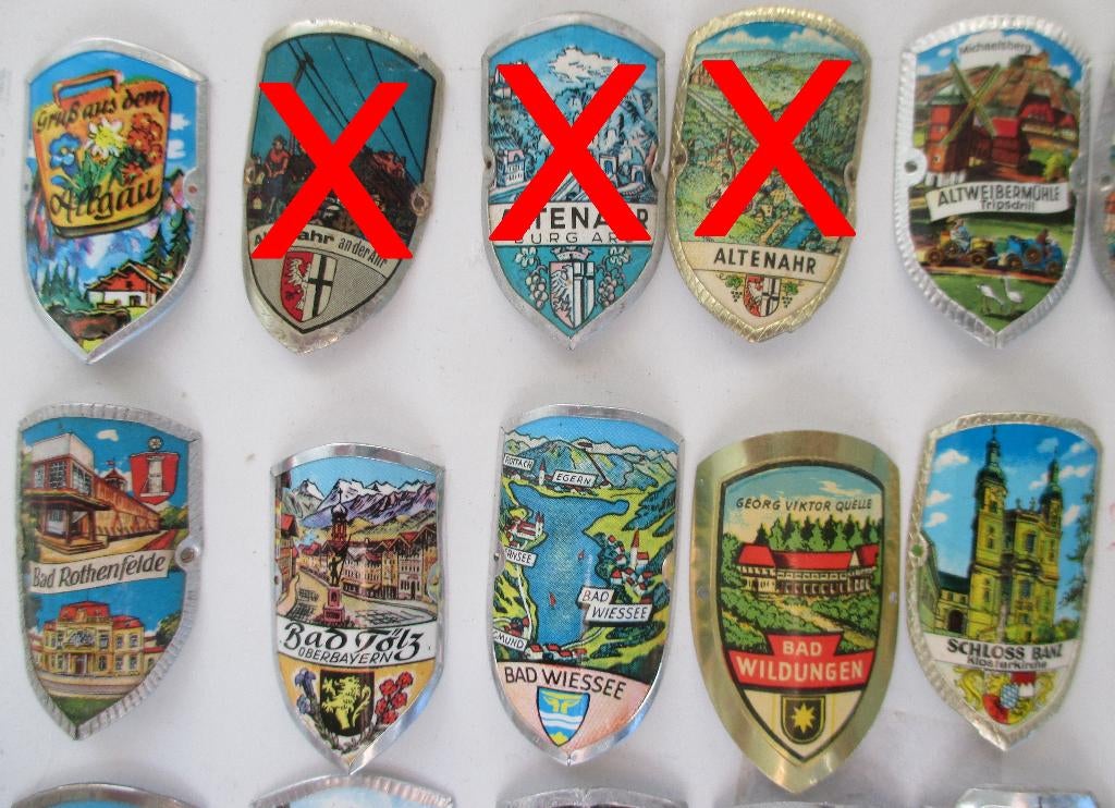 Duitse Wandelstokplaatjes (Stocknägel) Duitsland wandelstok, Ophalen of Verzenden, Gebruikt, Wandelstok