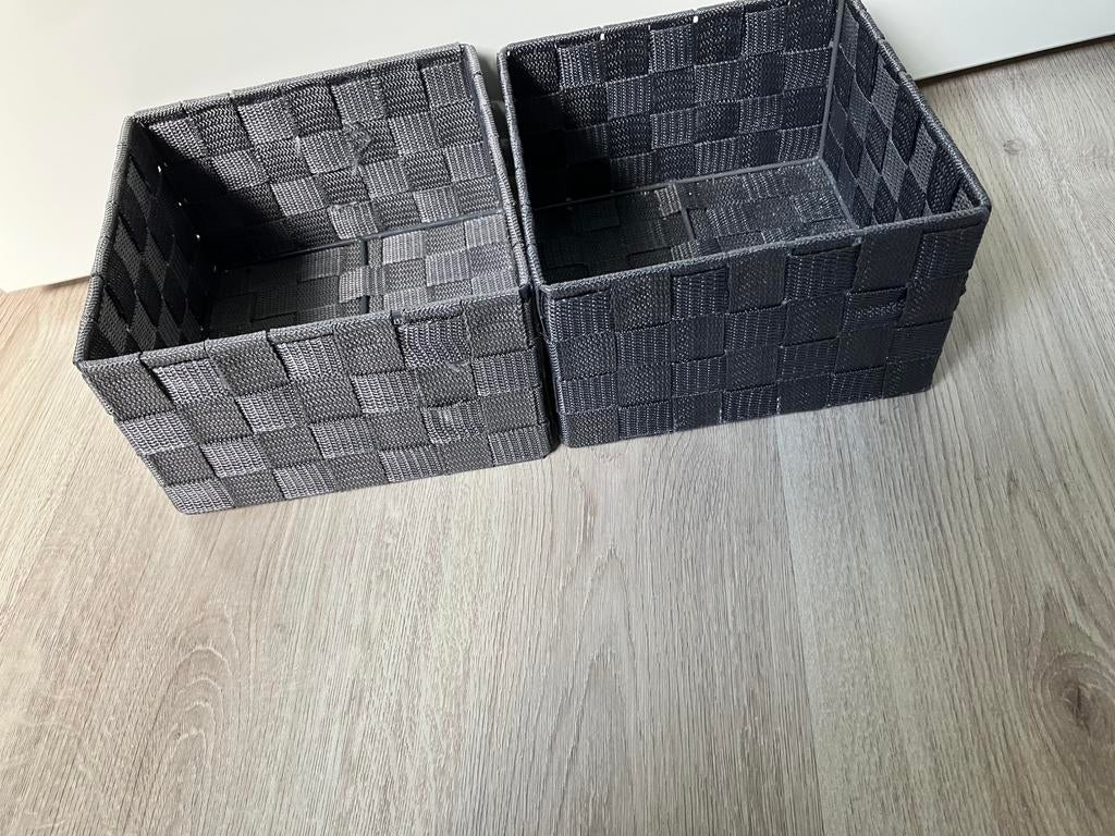 2 opbergmandjes, Ophalen of Verzenden, Gebruikt, Vierkant, Mand