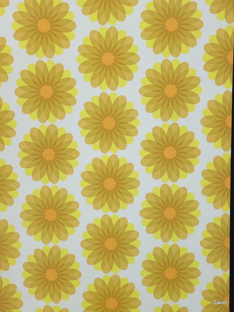 5090 vintage bloemen behang in gele tinten leyland swiet, Verzenden, Minder dan 10 m², Geel