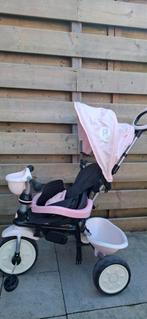 Roze driewieler met duwstang en zonnekap - Q'Play, Ophalen of Verzenden, Gebruikt, O'Play