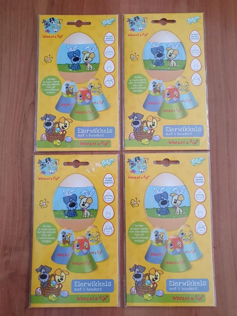 48 nieuwe Woezel en Pip eierwikkels  en -houders, Ophalen of Verzenden, Nieuw