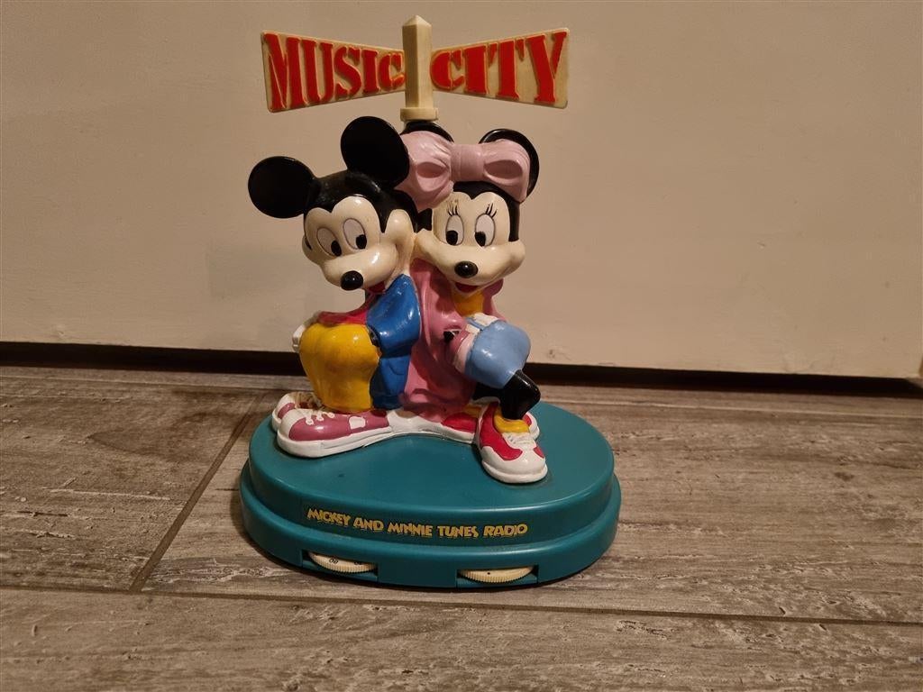 Vintage Mickey & Minnie Tunes Radio, Ophalen of Verzenden, Mickey Mouse, Gebruikt, Beeldje of Figuurtje