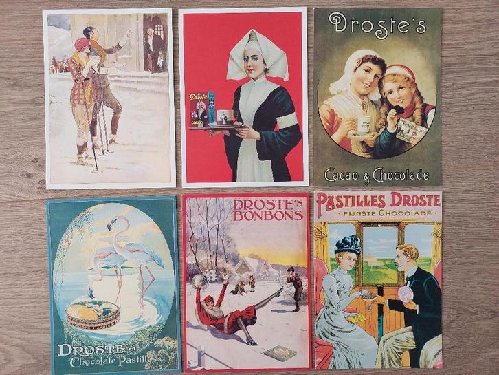 SET VAN 6 DROSTE KAARTEN UIT JAREN70-80 PERFECT KAART. Kl655, Verzamelen, Ansichtkaarten | Themakaarten, Ongelopen, 1960 tot 1980